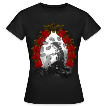 Conte de fées Conte de fées Personnage Fantôme Halloween Chats Chat - T-shirt Femme - noir - Devant - AI Model Female 172 dark (172cm)
