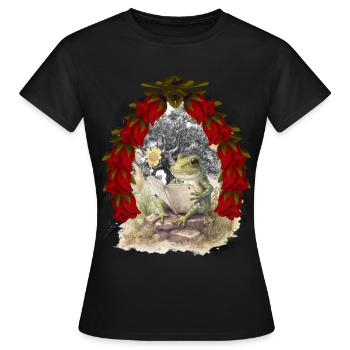 grenouille grenouilles conte de fées conte de fées personnage Noël - T-shirt Femme - noir - Devant - AI Model Female 172 dark (172cm)