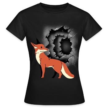 Conte de fées renard renards renarde renarde personnage de conte de fées enfants - T-shirt Femme - noir - Devant - AI Model Female 172 dark (172cm)