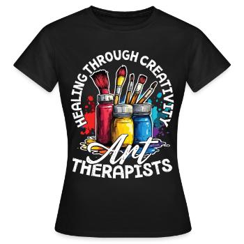 Heilung Durch Kreativität, Kunsttherapeut - Frauen T-Shirt - Schwarz - Vorne - AI Model Female 172 dark (172cm)