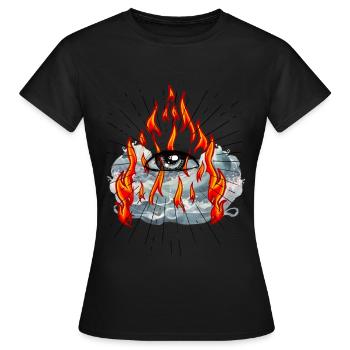God, Fire, Water, Sea, Spiritual, Jesus - Women's T-Shirt - black - Front - AI Model Female 172 dark (172cm)