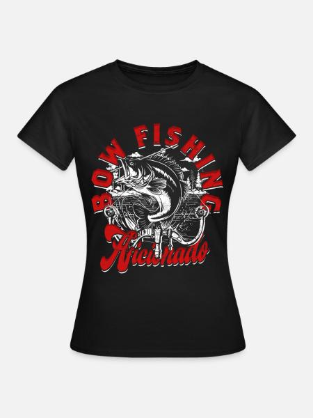 Bogenfischer Bow Fishing Aficionado - Frauen T-Shirt - Schwarz