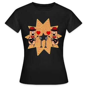 Peanut Musician Guitarist Guitarist Peanuts - Women's T-Shirt - black - Front - AI Model Female 172 dark (172cm)