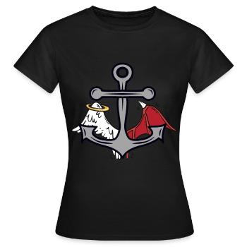 Anker Seefahrt Seemann okkult spirituell - Frauen T-Shirt - Schwarz - Vorne - AI Model Female 172 dark (172cm)