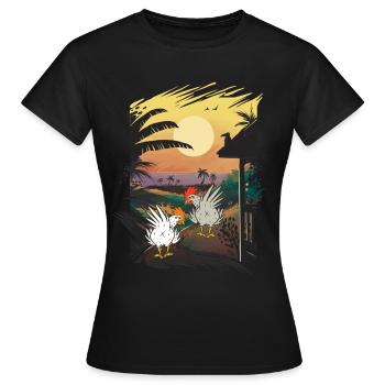 Mexiko Huhn Hühner Farm Geflügel Wilder Westen - Frauen T-Shirt - Schwarz - Vorne - AI Model Female 172 dark (172cm)