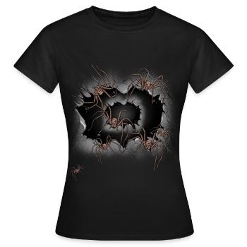 Halloween Spiders Spider Spiders Phobia Panic - Women's T-Shirt - black - Front - AI Model Female 172 dark (172cm)