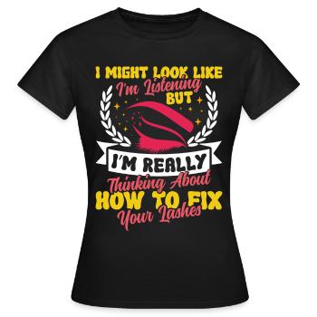 Technologie des cils - T-shirt Femme - noir - Devant - AI Model Female 172 dark (172cm)