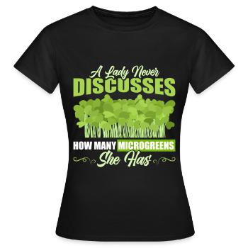 Micro-pousses Micro-pousses - T-shirt Femme - noir - Devant - AI Model Female 172 dark (172cm)