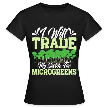 Micro-pousses Micro-pousses - T-shirt Femme - noir - Devant - AI Model Female 172 dark (172cm)