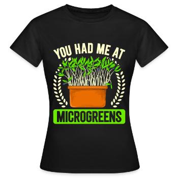 Micro-pousses Micro-pousses - T-shirt Femme - noir - Devant - AI Model Female 172 dark (172cm)