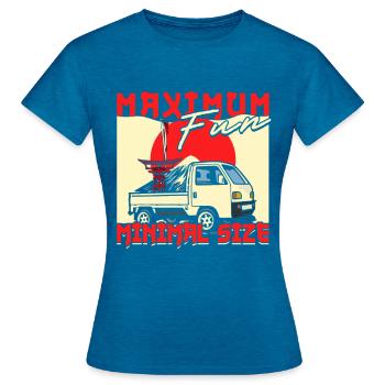 Kei Truck Maximum Fun Minimal Size - Women's T-Shirt - antique blue sapphire heather - Front - AI Model Female 172 dark (172cm)