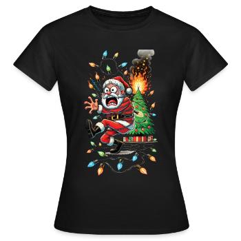 Père Noël Électrocution Chaos Désastre - T-shirt Femme - noir - Devant - AI Model Female 172 dark (172cm)