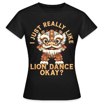 Lion Dance Chinesisches Neujahr Löwentanz - Frauen T-Shirt - Schwarz - Vorne - AI Model Female 172 dark (172cm)
