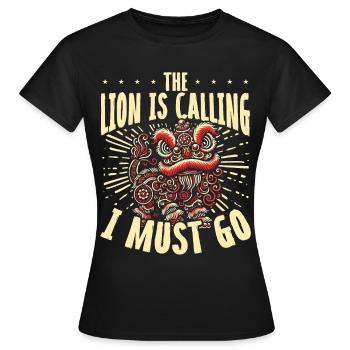 Lion Dance Chinesisches Neujahr Löwentanz - Frauen T-Shirt - Schwarz - Vorne - AI Model Female 172 dark (172cm)
