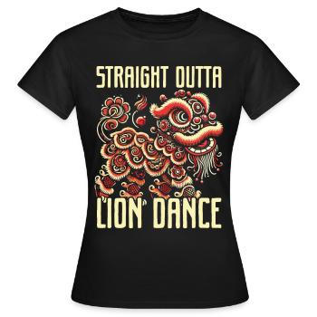 Lion Dance Chinesisches Neujahr Löwentanz - Frauen T-Shirt - Schwarz - Vorne - AI Model Female 172 dark (172cm)