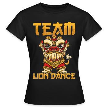 Lion Dance Chinesisches Neujahr Löwentanz - Frauen T-Shirt - Schwarz - Vorne - AI Model Female 172 dark (172cm)