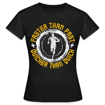 Sprint Leichtathletik Sprinten - Frauen T-Shirt - Schwarz - Vorne - AI Model Female 172 dark (172cm)
