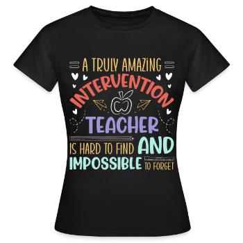Enseignant d’intervention, Spécialiste de l’intervention - T-shirt Femme - noir - Devant - AI Model Female 172 dark (172cm)