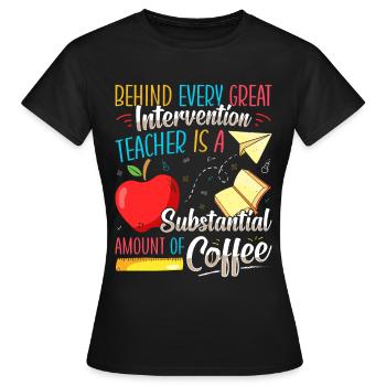 Enseignant d’intervention, Spécialiste de l’intervention - T-shirt Femme - noir - Devant - AI Model Female 172 dark (172cm)