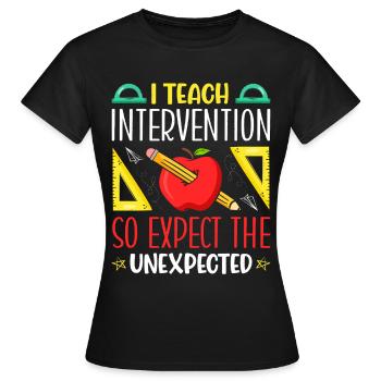 Enseignant d’intervention, Spécialiste de l’intervention - T-shirt Femme - noir - Devant - AI Model Female 172 dark (172cm)