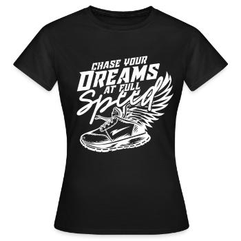 Sprint Leichtathletik Sprinten - Frauen T-Shirt - Schwarz - Vorne - AI Model Female 172 dark (172cm)