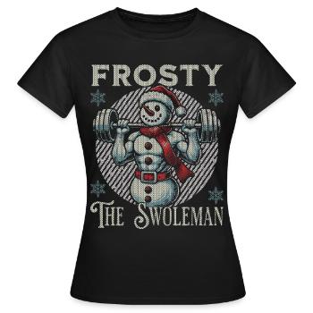 Frosty Der Muskelmann Schneemann Fitness - Frauen T-Shirt - Schwarz - Vorne - AI Model Female 172 dark (172cm)