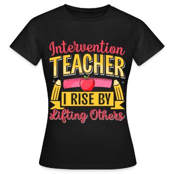 Enseignant d’intervention, Spécialiste de l’intervention - T-shirt Femme - noir - Devant - AI Model Female 172 dark (172cm)