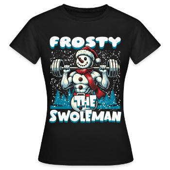 Frosty Der Muskelmann Weihnachten Fitness - Frauen T-Shirt - Schwarz - Vorne - AI Model Female 172 dark (172cm)
