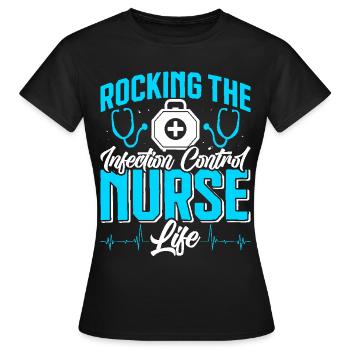Contrôle des infections chez les soignants - T-shirt Femme - noir - Devant - AI Model Female 172 dark (172cm)