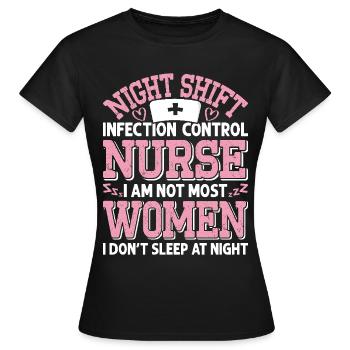 Contrôle des infections chez les soignants - T-shirt Femme - noir - Devant - AI Model Female 172 dark (172cm)