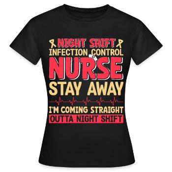 Contrôle des infections chez les soignants - T-shirt Femme - noir - Devant - AI Model Female 172 dark (172cm)