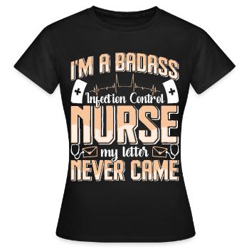 Contrôle des infections chez les soignants - T-shirt Femme - noir - Devant - AI Model Female 172 dark (172cm)