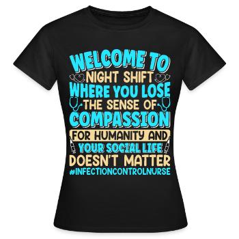 Contrôle des infections chez les soignants - T-shirt Femme - noir - Devant - AI Model Female 172 dark (172cm)
