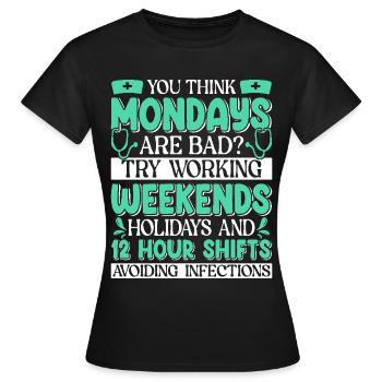 Contrôle des infections chez les soignants - T-shirt Femme - noir - Devant - AI Model Female 172 dark (172cm)