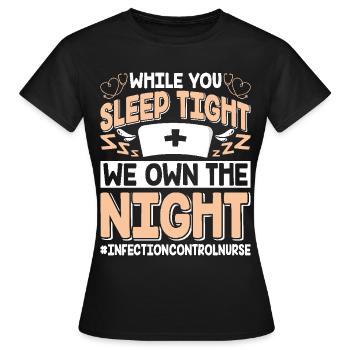 Contrôle des infections chez les soignants - T-shirt Femme - noir - Devant - AI Model Female 172 dark (172cm)