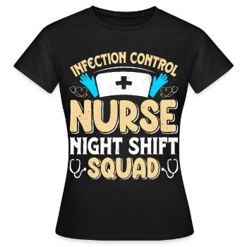 Contrôle des infections chez les soignants - T-shirt Femme - noir - Devant - AI Model Female 172 dark (172cm)