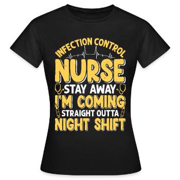 Contrôle des infections chez les soignants - T-shirt Femme - noir - Devant - AI Model Female 172 dark (172cm)