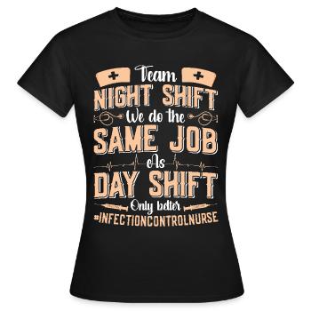 Contrôle des infections chez les soignants - T-shirt Femme - noir - Devant - AI Model Female 172 dark (172cm)