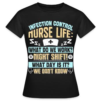 Contrôle des infections chez les soignants - T-shirt Femme - noir - Devant - AI Model Female 172 dark (172cm)