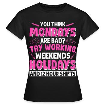 Contrôle des infections chez les soignants - T-shirt Femme - noir - Devant - AI Model Female 172 dark (172cm)