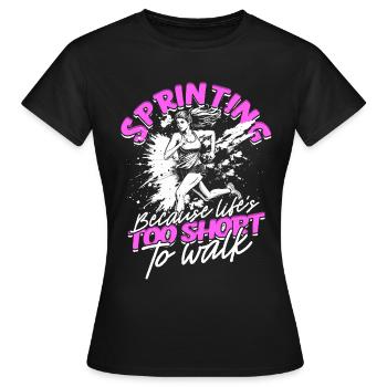Sprint Leichtathletik Sprinten - Frauen T-Shirt - Schwarz - Vorne - AI Model Female 172 dark (172cm)