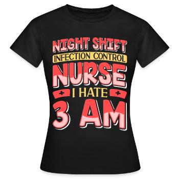 Contrôle des infections chez les soignants - T-shirt Femme - noir - Devant - AI Model Female 172 dark (172cm)