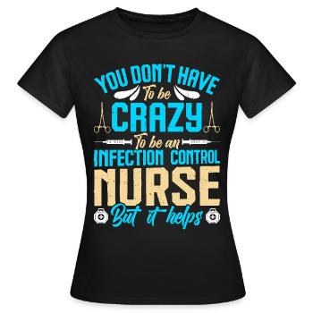 Contrôle des infections chez les soignants - T-shirt Femme - noir - Devant - AI Model Female 172 dark (172cm)