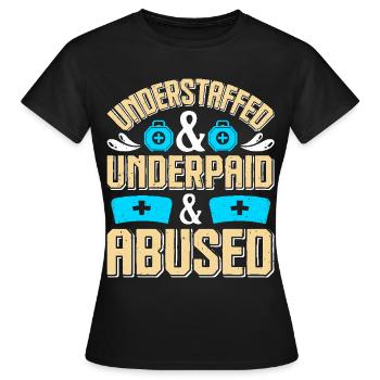 Contrôle des infections chez les soignants - T-shirt Femme - noir - Devant - AI Model Female 172 dark (172cm)