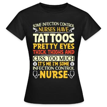 Contrôle des infections chez les soignants - T-shirt Femme - noir - Devant - AI Model Female 172 dark (172cm)