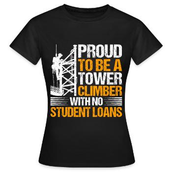 Industrial Climbers Tower Climbers Industrial Climbing - Women's T-Shirt - black - Front - AI Model Female 172 dark (172cm)