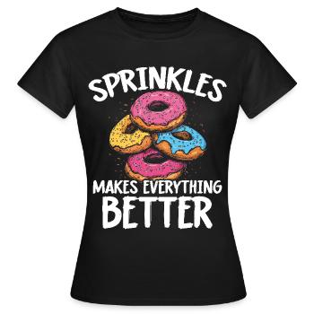 Donuts Donut - Frauen T-Shirt - Schwarz - Vorne - AI Model Female 172 dark (172cm)