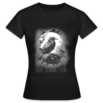 Halloween Corbeau Corbeau Corbeau Corbeaux - T-shirt Femme - noir - Devant - AI Model Female 172 dark (172cm)