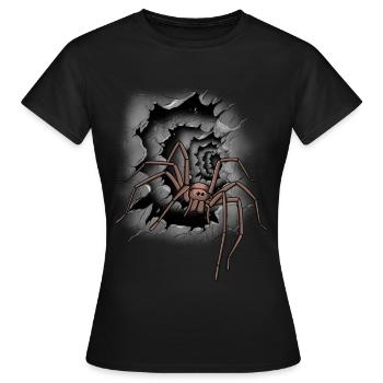 Halloween Spider Spider Phobia Panic - Women's T-Shirt - black - Front - AI Model Female 172 dark (172cm)