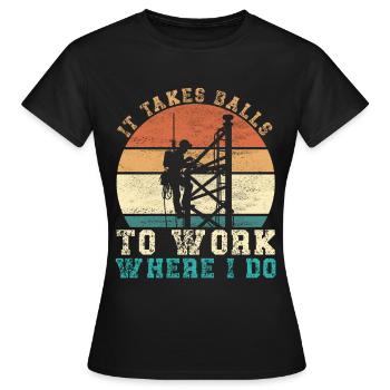 Industrial Climbers Tower Climbers Industrial Climbing - Women's T-Shirt - black - Front - AI Model Female 172 dark (172cm)